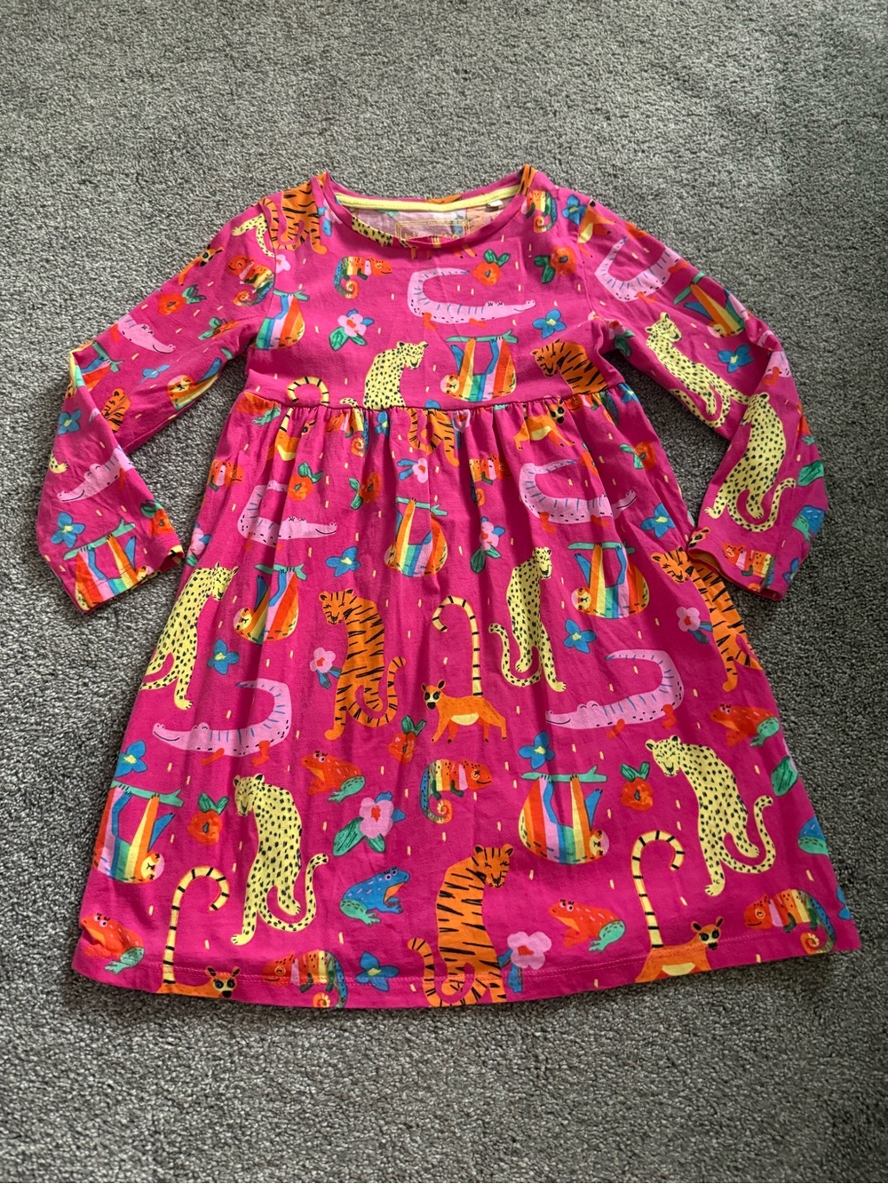 Bluezoo Pink Rainbow Jungle Animal Dress Sz 5-6